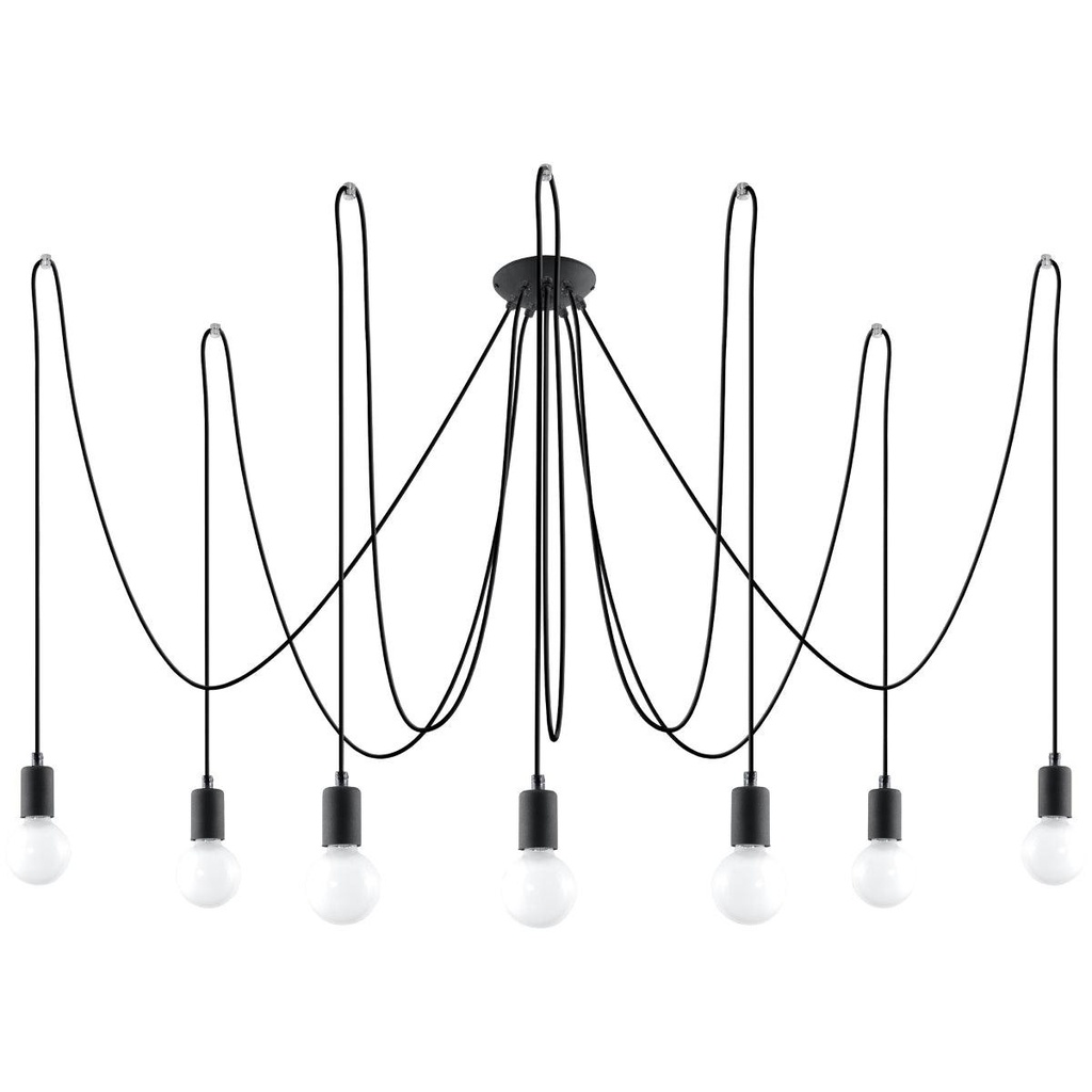 EDISON 7 Lampadario nero