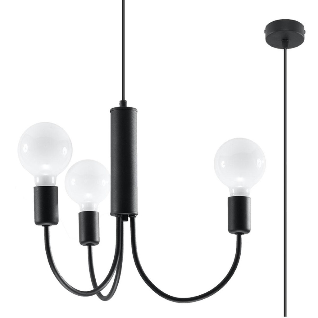 Lampadario PICCOLO 3 nero