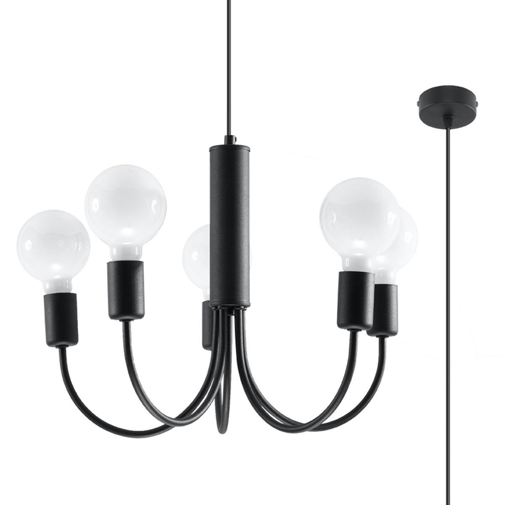 Lampadario PICCOLO 5 nero