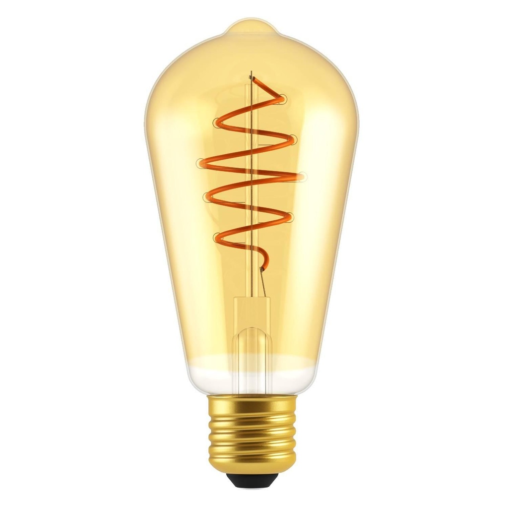Lampadina LED Dorata Edison ST64 Linea Croissant con filamento a