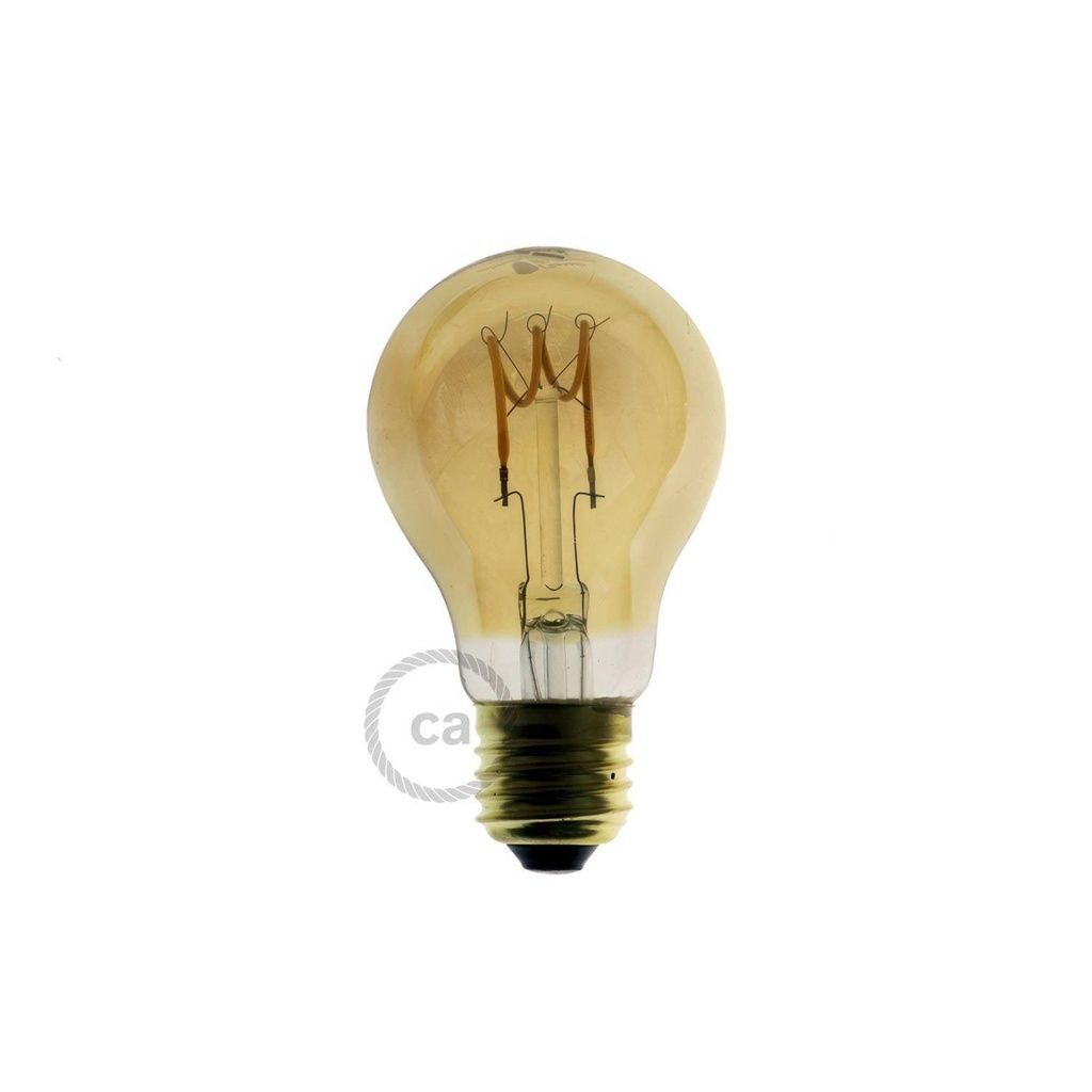 [8055681811478] Ampoule LED dorée A60 à filament spiralé incurvé, 2,5 W, 136 lm