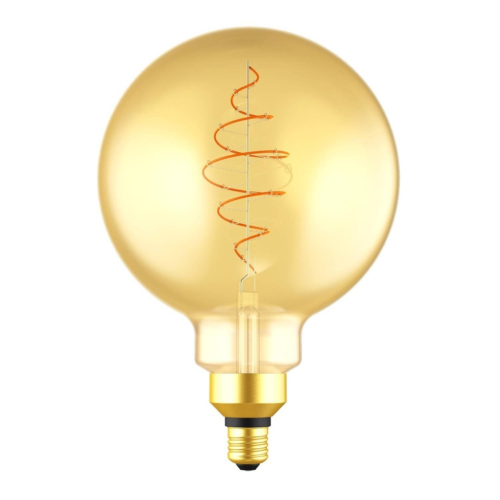 Lampadina LED Dorata XXL Globo G200 Linea Croissant con filamento a