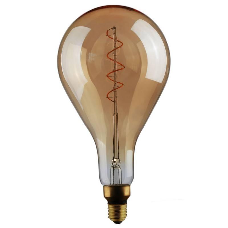 [8055681813229] XXL Golden LED Bulb Pear A165 Curved Spiral Filament 4,5W