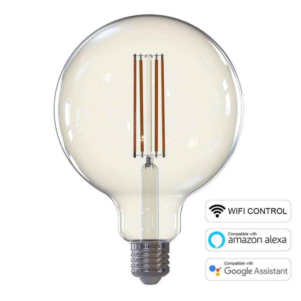 [8055681815032] Lampadina LED SMART WI-FI Globo 125 7W 806Lm E27 2700K Dimmerabile