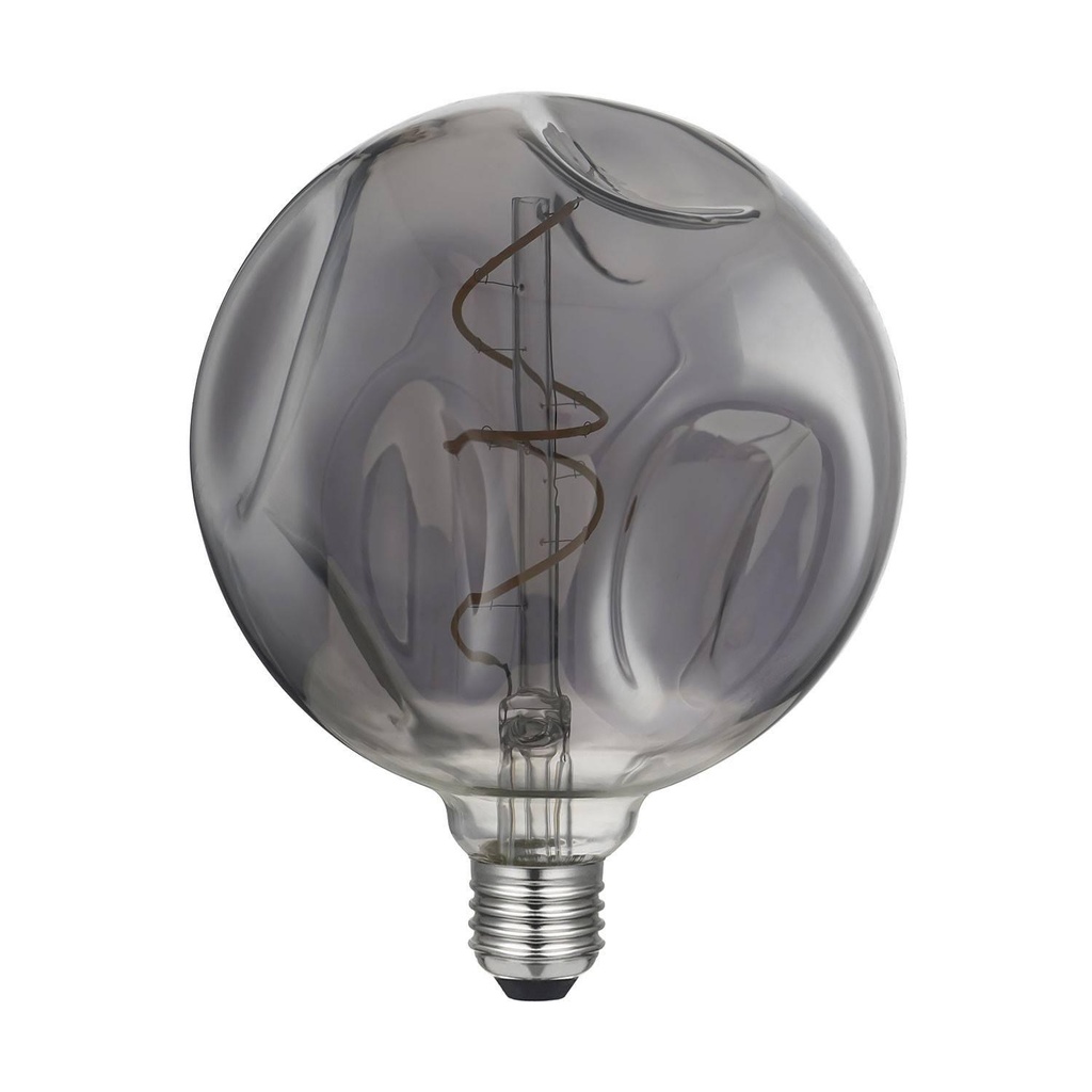 [8055681811379] Smoky Bumped Globe LED-Glühbirne G140 Spiralfaden 5W 150Lm