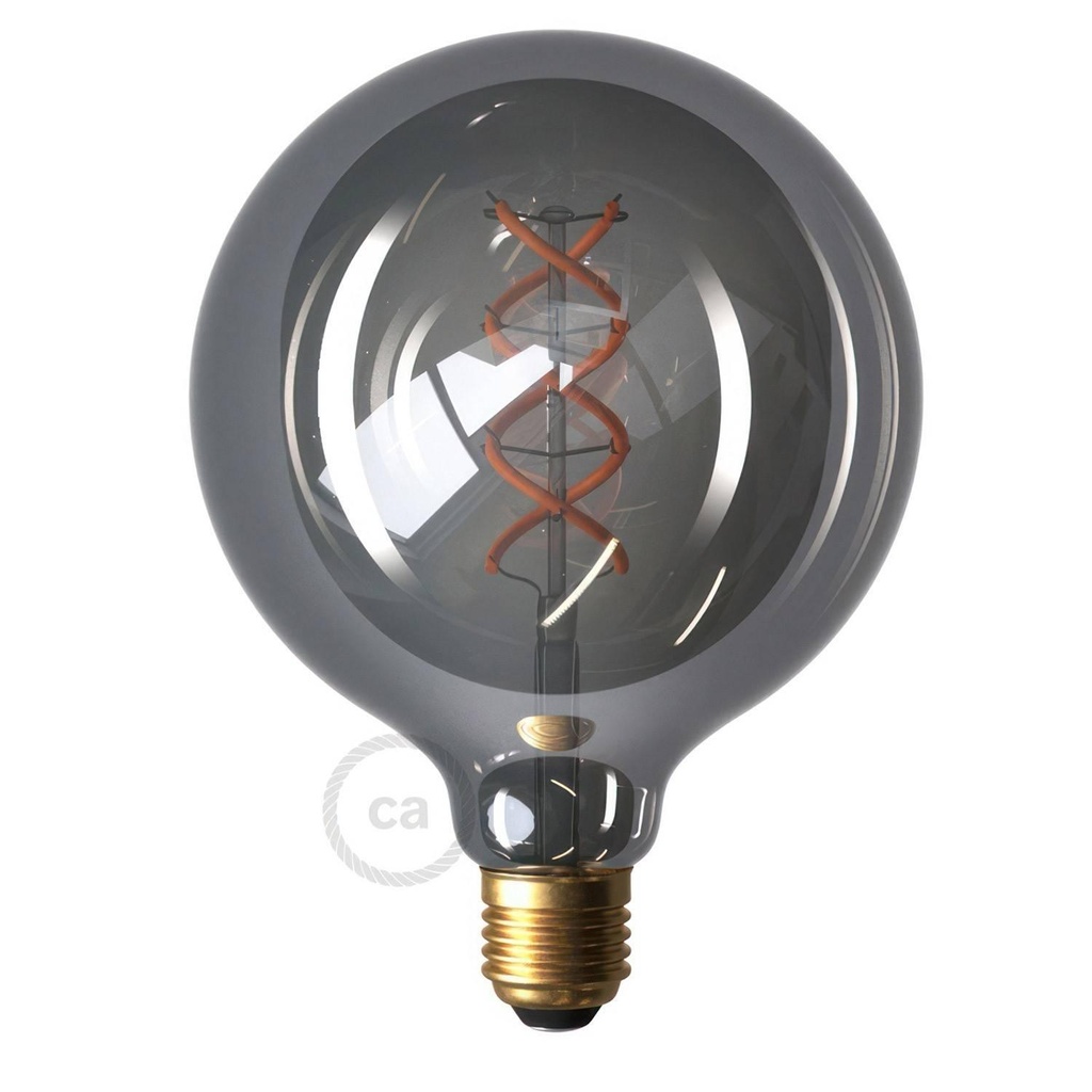 [8055681814608] Smoky Globe LED-Glühbirne G125, gebogenes Spiralfilament, 5 W, 120 lm