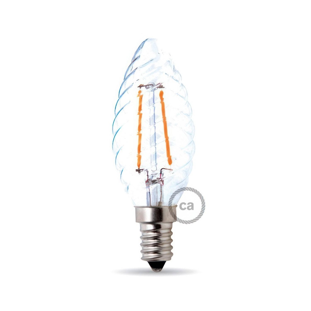 [8055681813069] LED Bulb Transparent Tortiglione 4W 440Lm E14 3000K