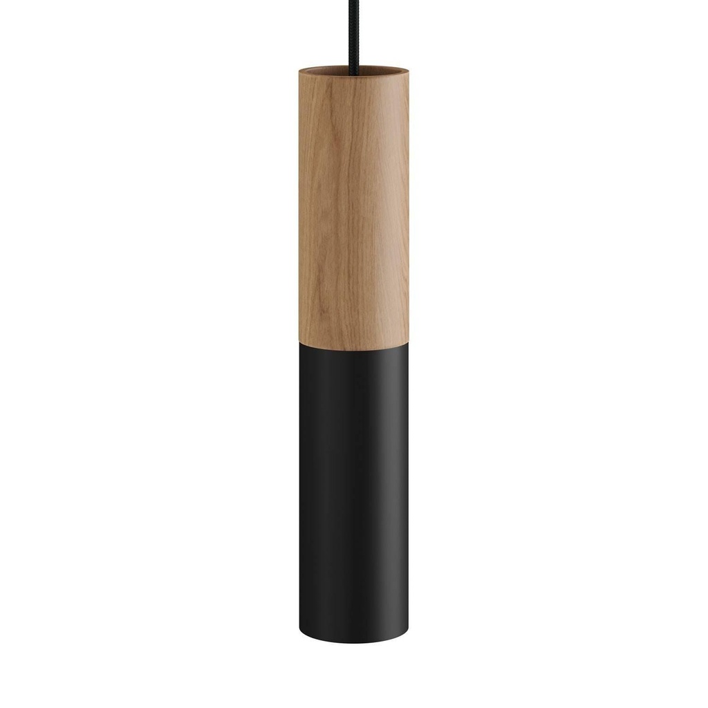 Tub-E14, wood and metal tube for spotlight with double lamp holder