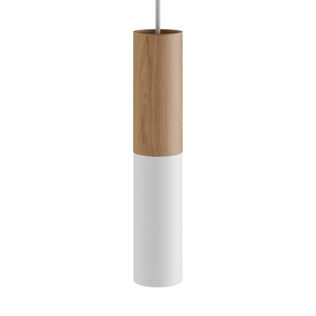 Tub-E14, wood and metal tube for spotlight with double lamp holder