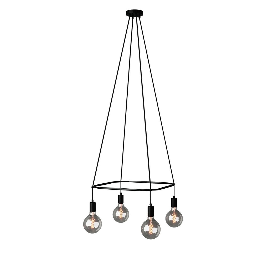 Cage Chandelier with 4 drops Globo