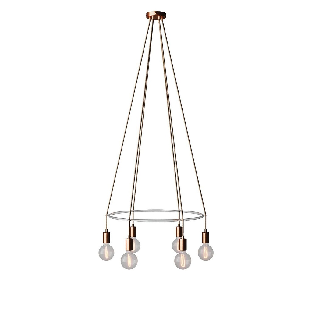 Cage chandelier with 6 drops Globo