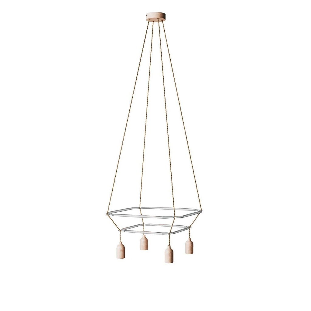 Lampadario 2 Cage a 4 cadute Globo Bumped