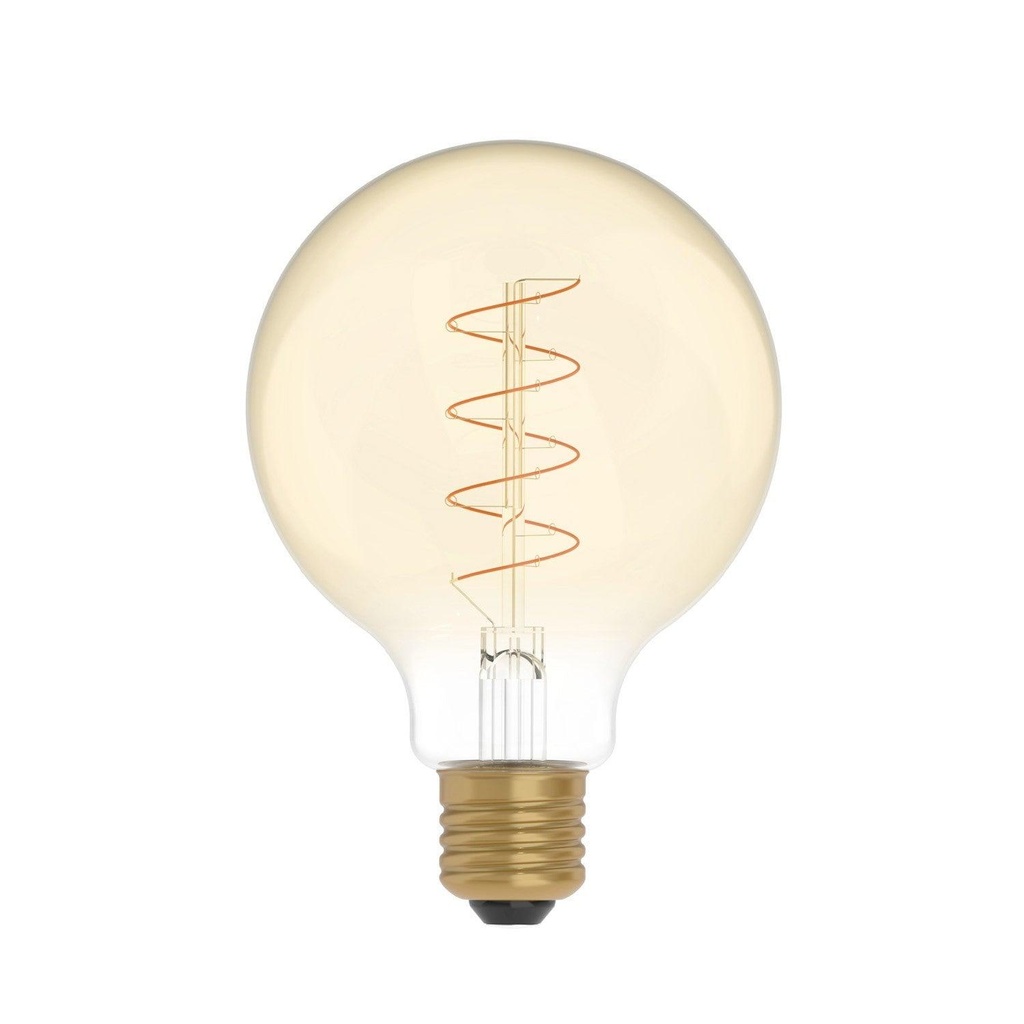 [8057971910144] Ampoule LED dorée à filament spiralé Carbon Line Globe G95 4 W