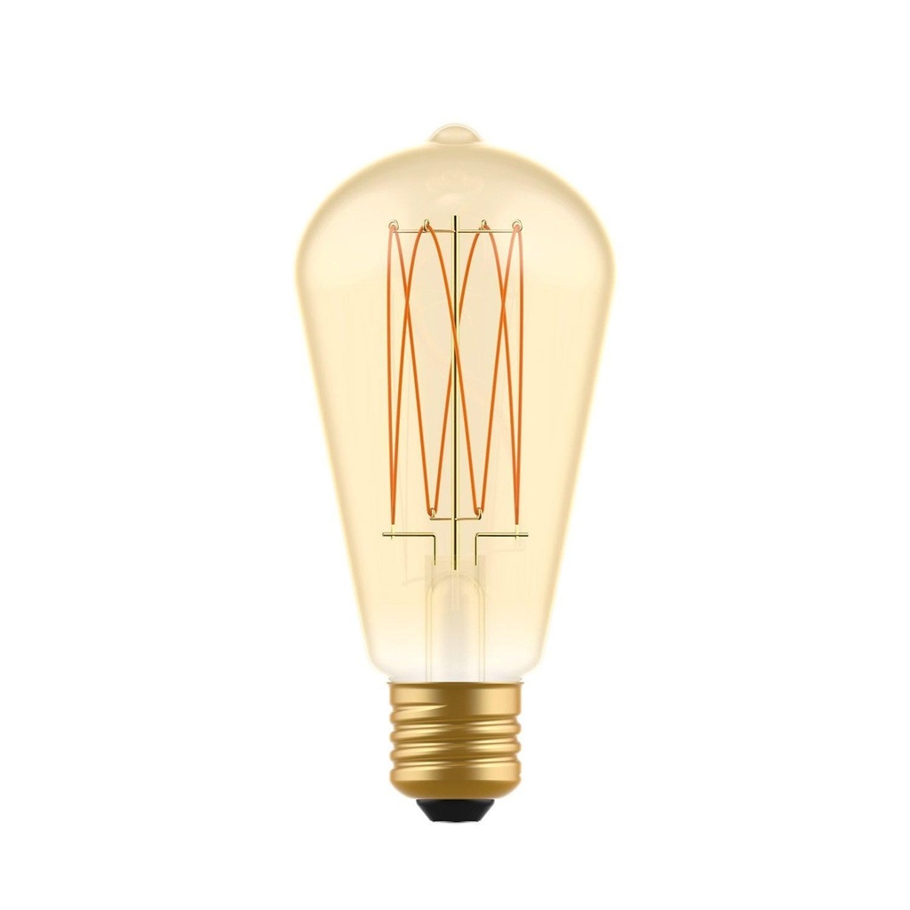 Lampadina LED Dorata Carbon Line filamento verticale Edison ST64 7W
