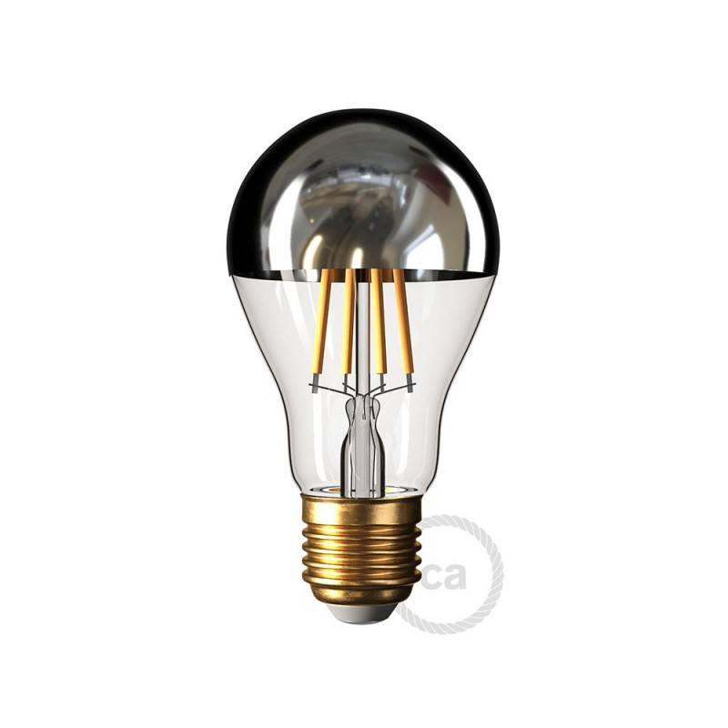 Lampadina LED Mezza Sfera Argento Goccia A60 7W 660Lm E27 2700K