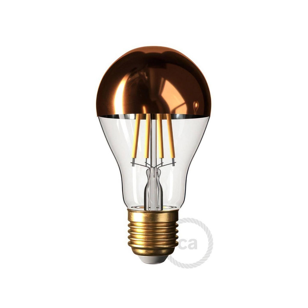 Lampadina LED Mezza Sfera Rame Goccia A60 7W 806Lm E27 2700K