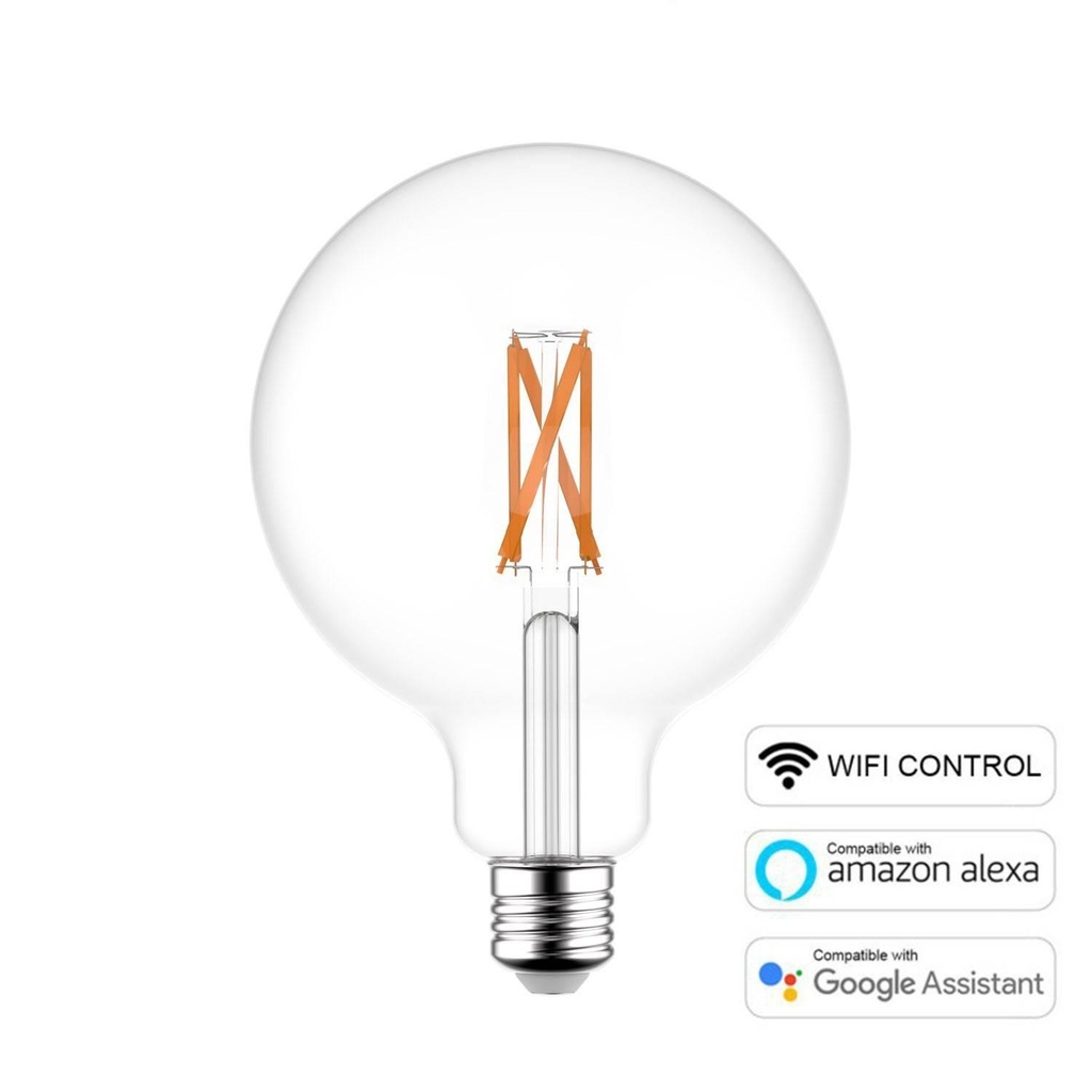 Lampadina LED SMART WI-FI Globo G95 Trasparente 6,5W 806Lm E27