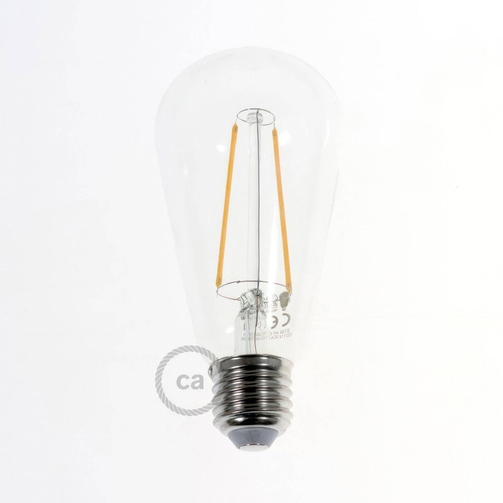 Lampadina LED Trasparente Edison ST64 filamento Lungo 4,5W 470Lm E27