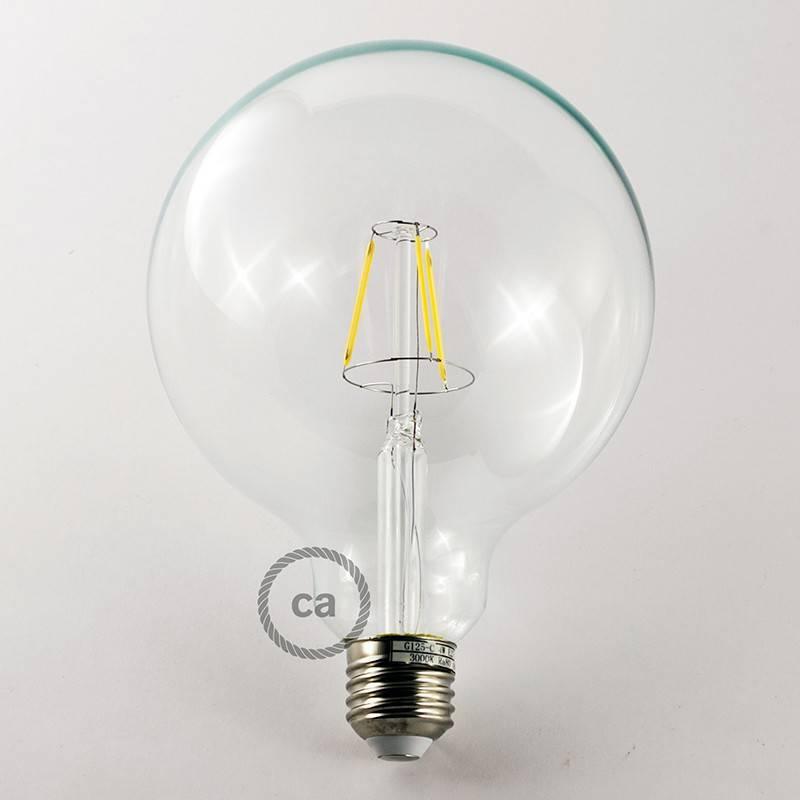 [8055681810983] Transparente LED-Glühbirne Globe G125 Kurzfaden 4,5W 470Lm E27