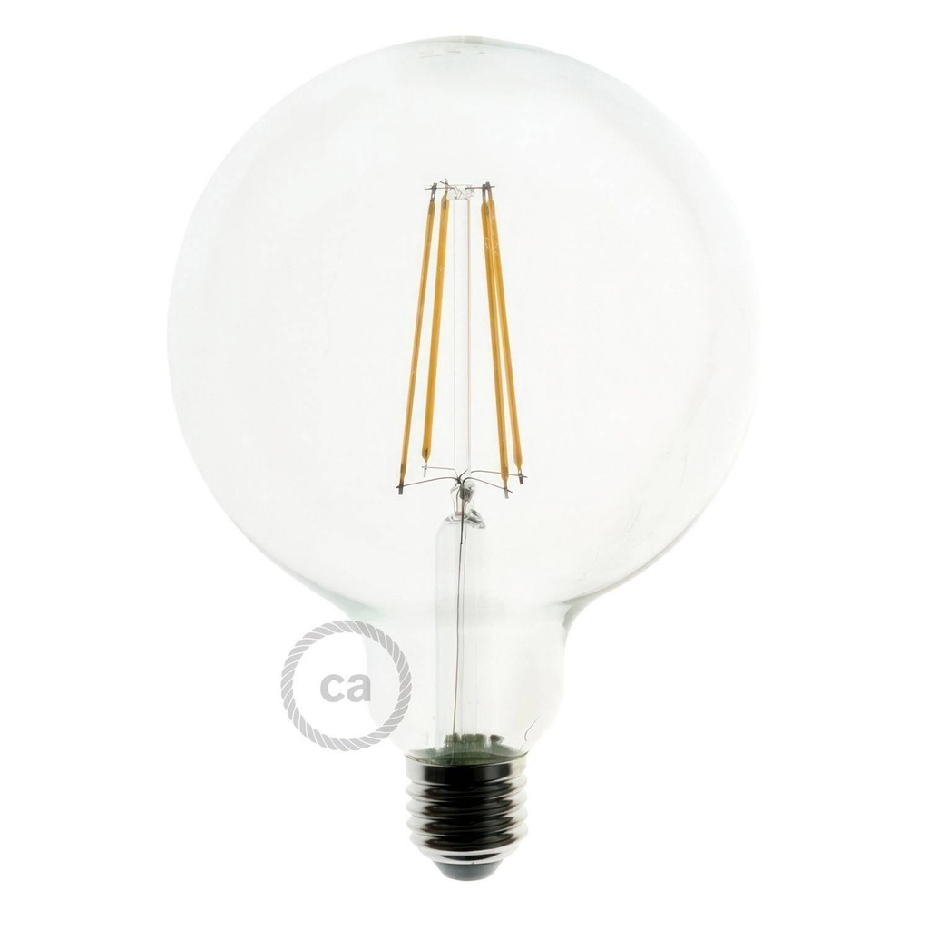 [8055681814684] Lampadina LED Trasparente Globo G125 filamento Lungo 7W 720Lm E27