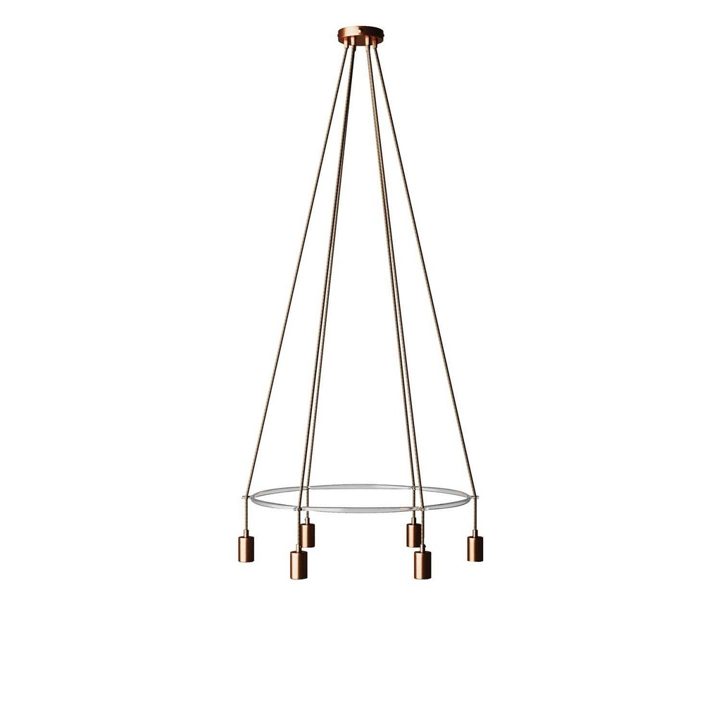 Cage chandelier with 6 drops Globo