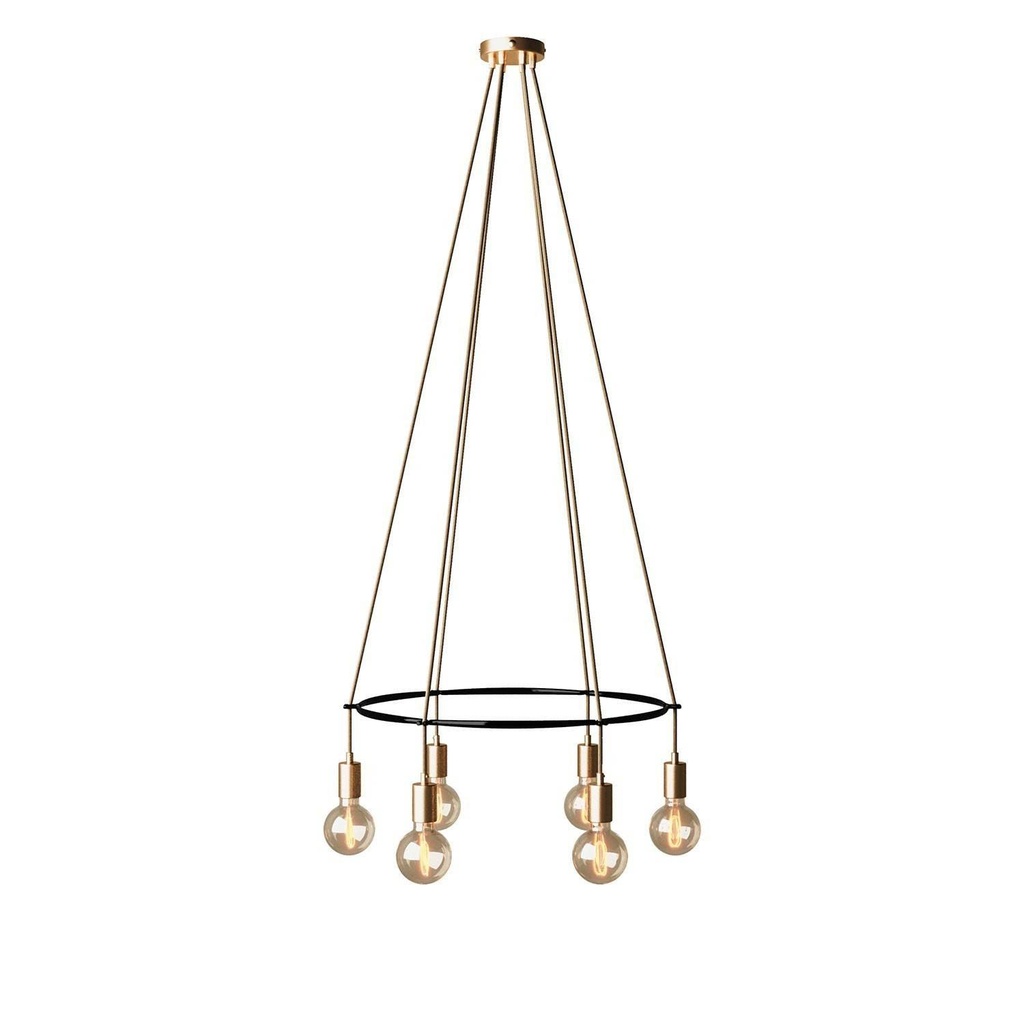 Cage chandelier with 6 drops Globo