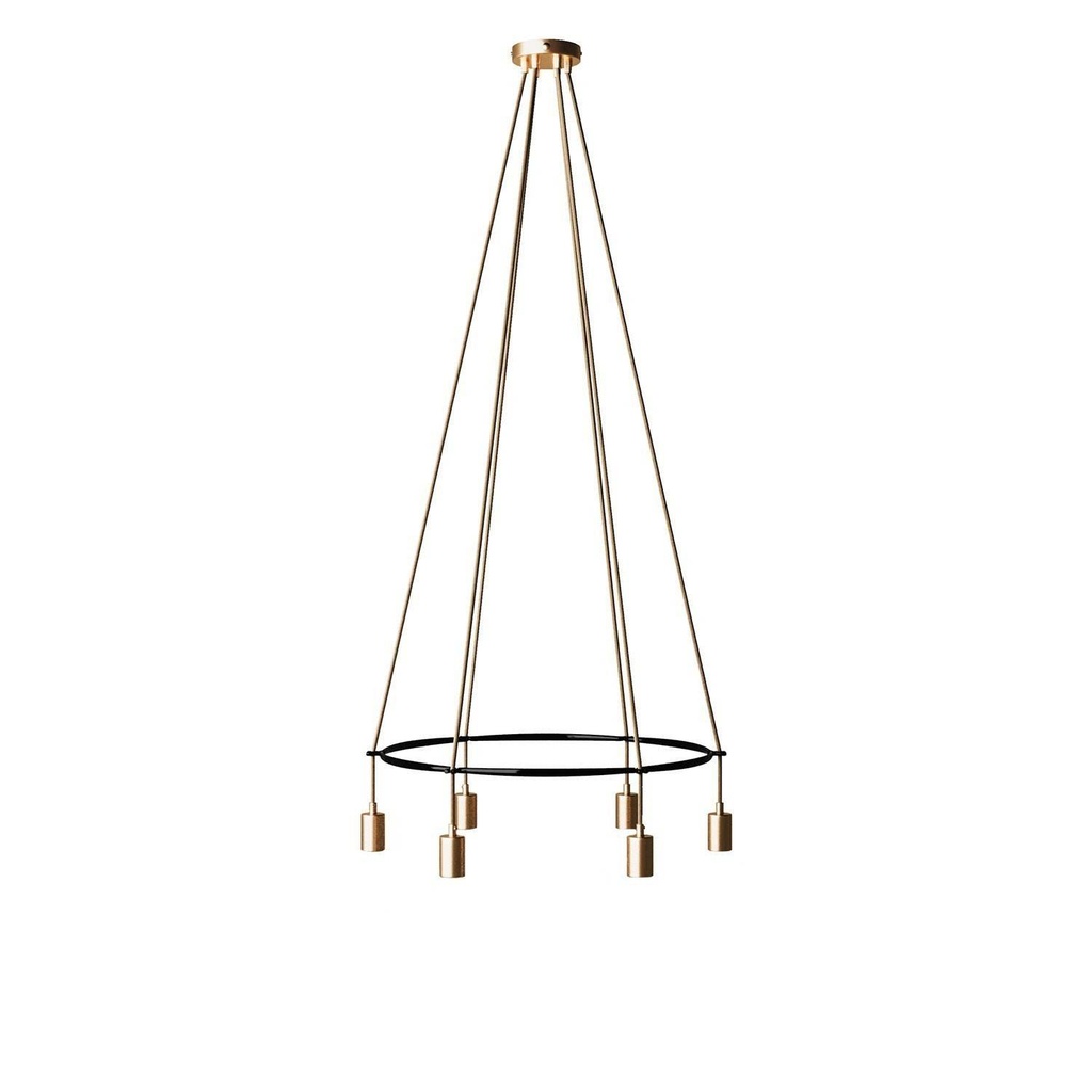 Cage chandelier with 6 drops Globo