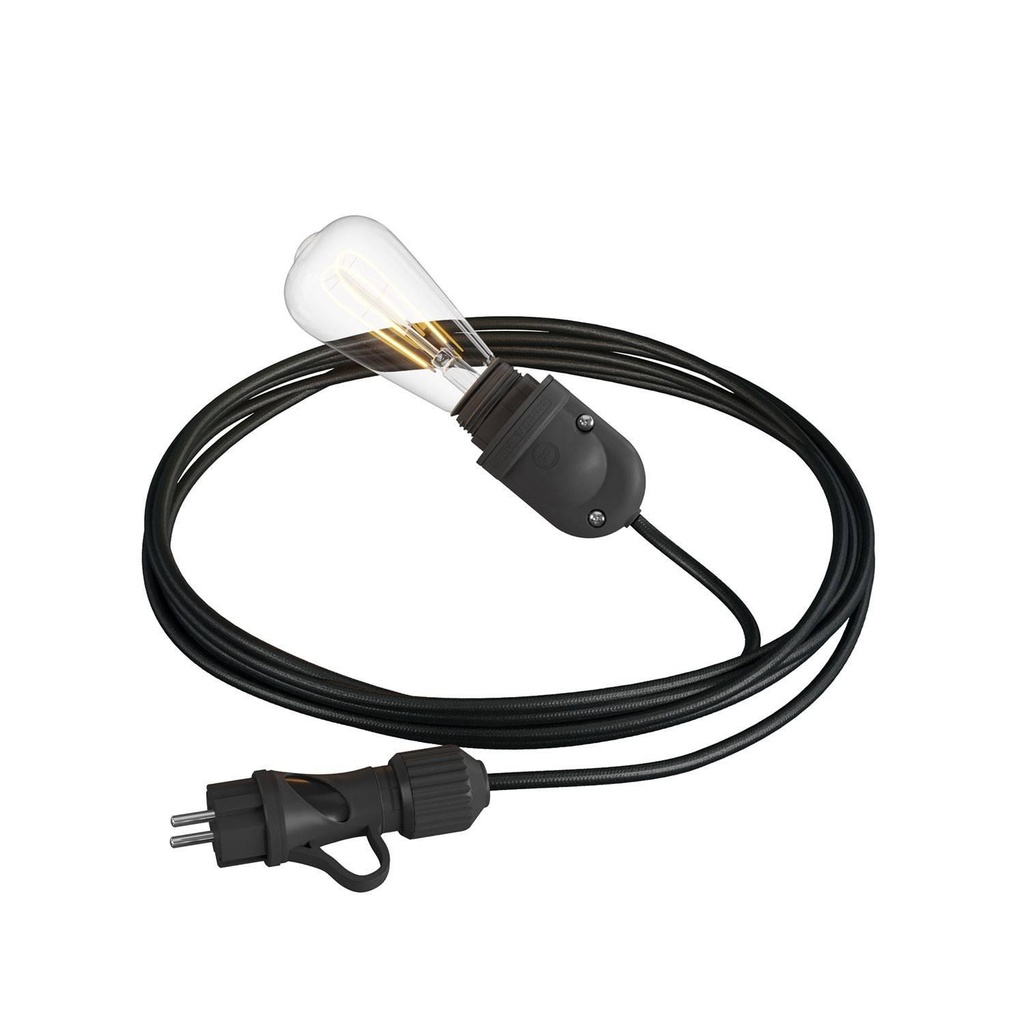Snake Eiva, lampada portatile per esterni, 5 m cavo tessile,