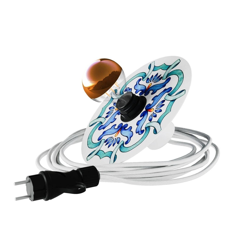 [8,051E+12] Snake Eiva con paralume mini Piatto Ellepì 'Maioliche', lampada