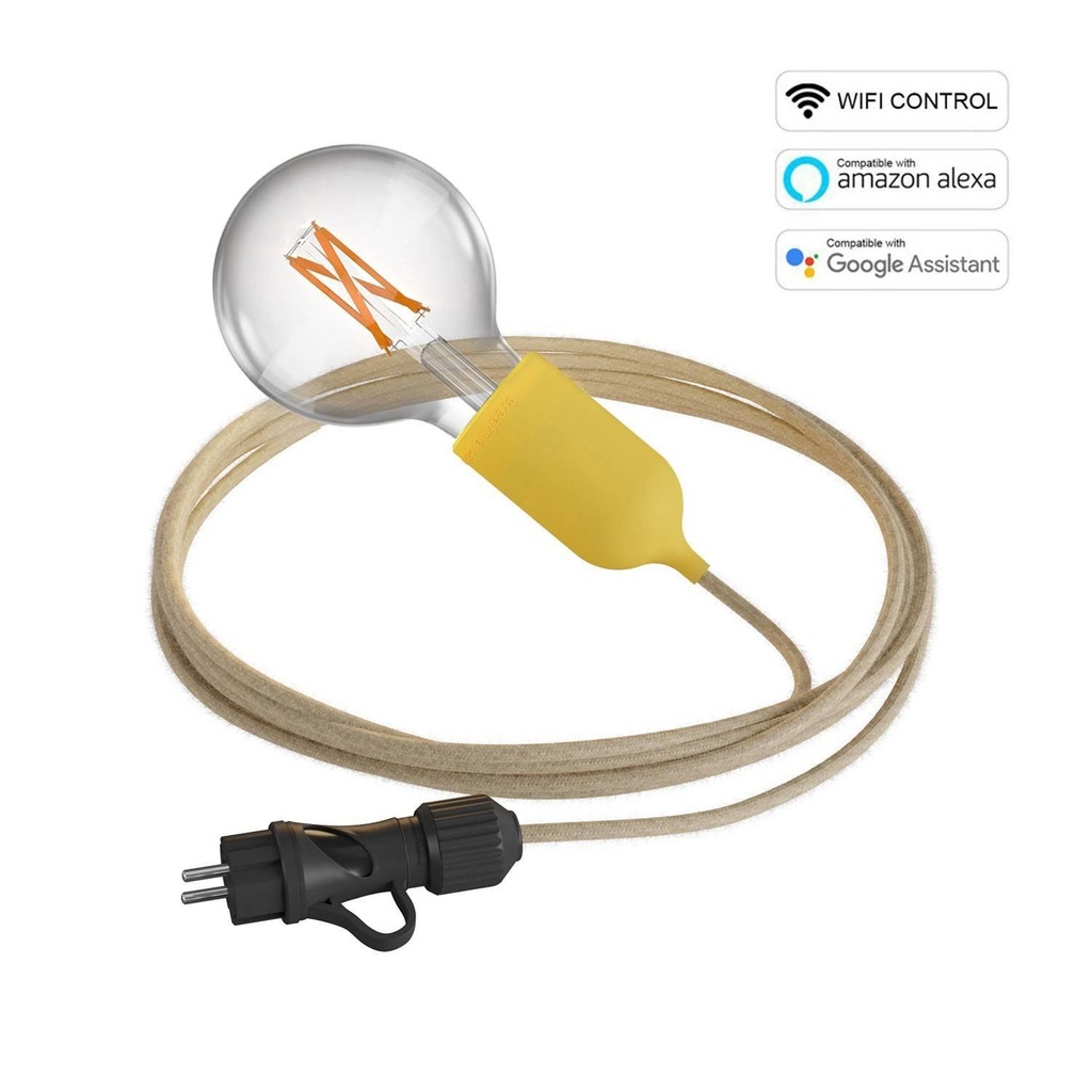 Snake EIVA Wi-Fi, lampada portatile per esterni, 5 m cavo tessile,