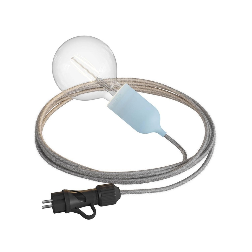 Snake Eiva Pastel, lampada portatile per esterni, 5 m cavo tessile,