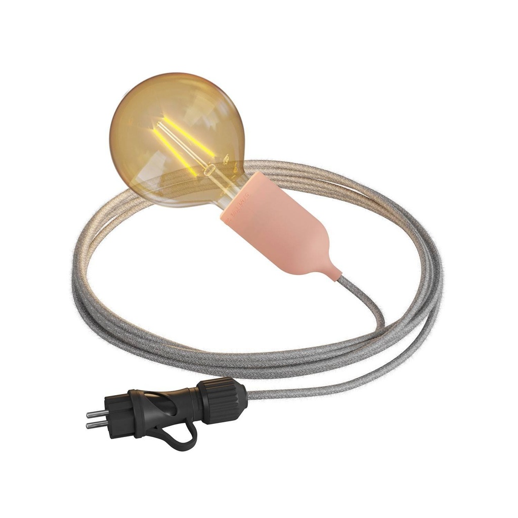 Snake Eiva Pastel, lampada portatile per esterni, 5 m cavo tessile,
