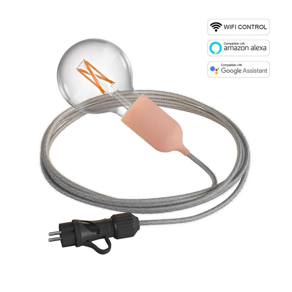 Snake EIVA Wi-Fi, lampada portatile per esterni, 5 m cavo tessile,