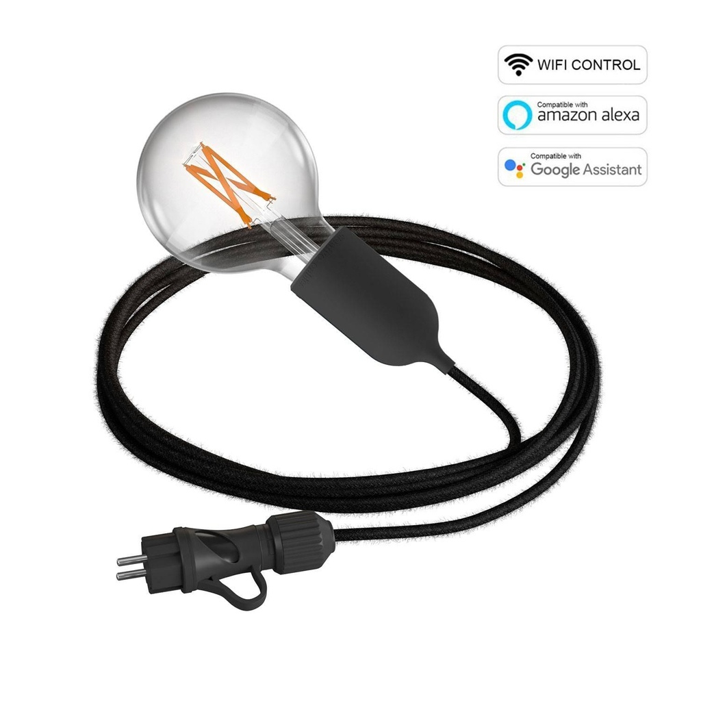 Snake EIVA Wi-Fi, lampada portatile per esterni, 5 m cavo tessile,