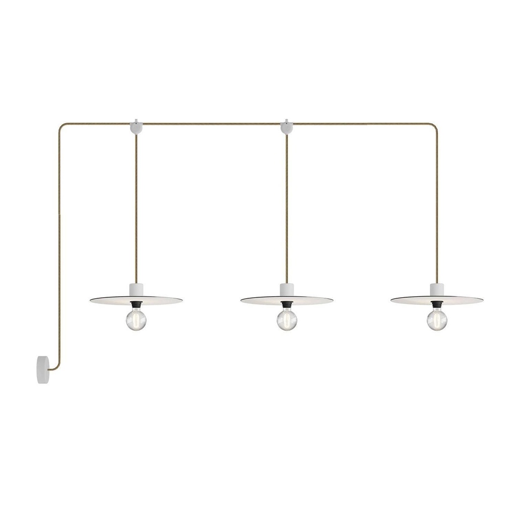 E-Snake EIVA 3-light IP65 outdoor lamp with rosette and shades