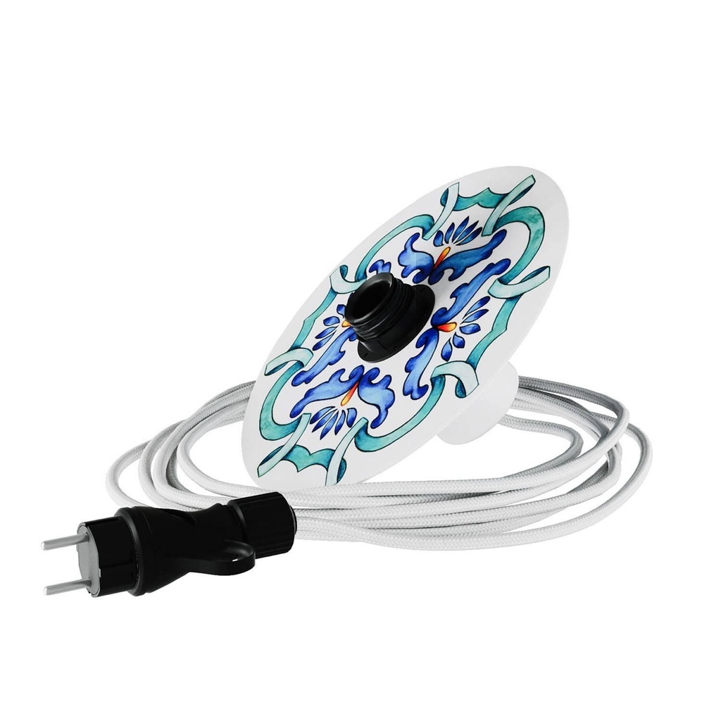 [8,051E+12] Snake Eiva with mini lampshade Ellepì 'Maioliche', lamp