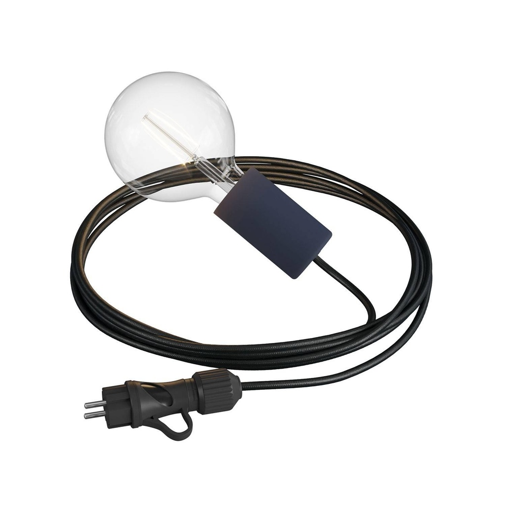 Snake Eiva Elegant, lampada portatile per esterni, 5 m cavo tessile,