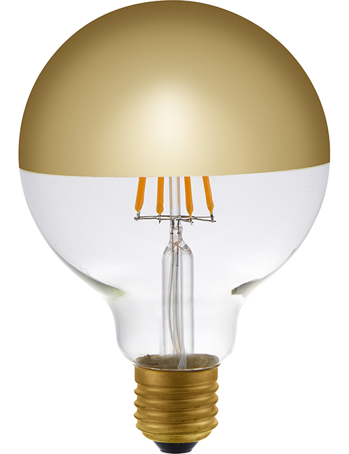 Ampoule LED E27 à filament sphérique avec miroir supérieur, L279029022