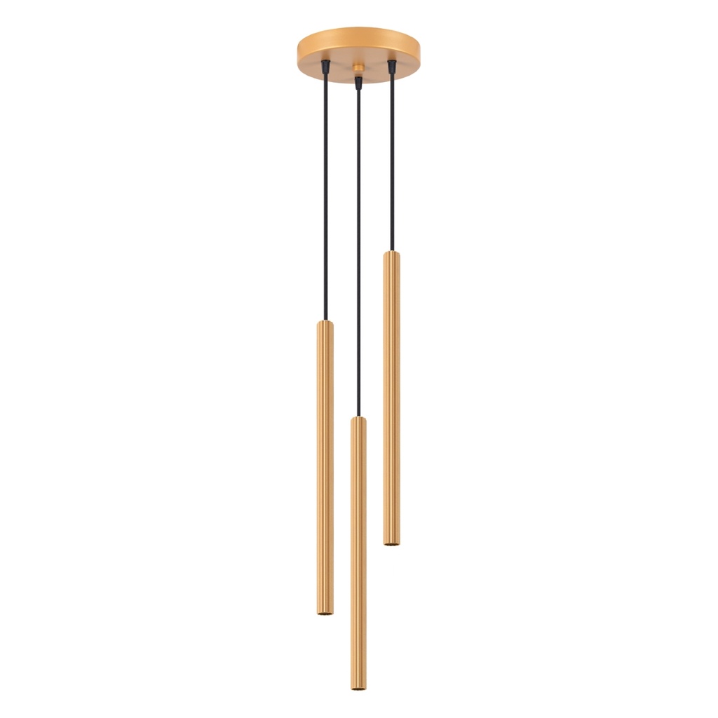 [SL.1342] ARCHE 3P goldene Pendelleuchte