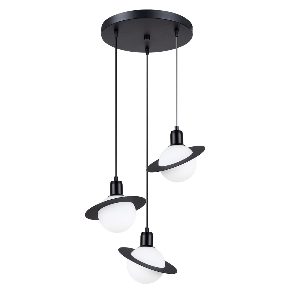 Lampada a sospensione HYPERION 3P nera
