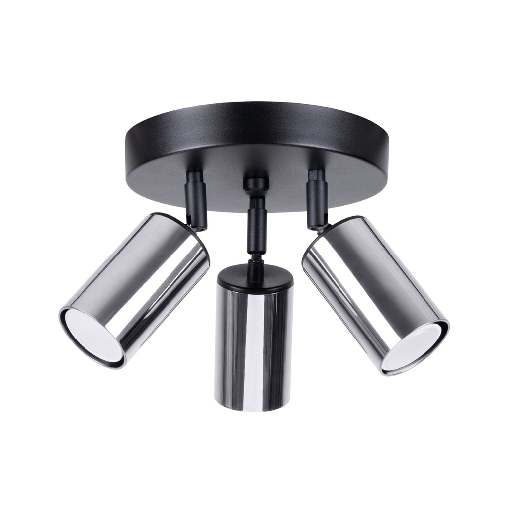 Lampada da soffitto WINX 3P nera/cromo