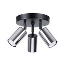Lampada da soffitto WINX 3P nera/cromo