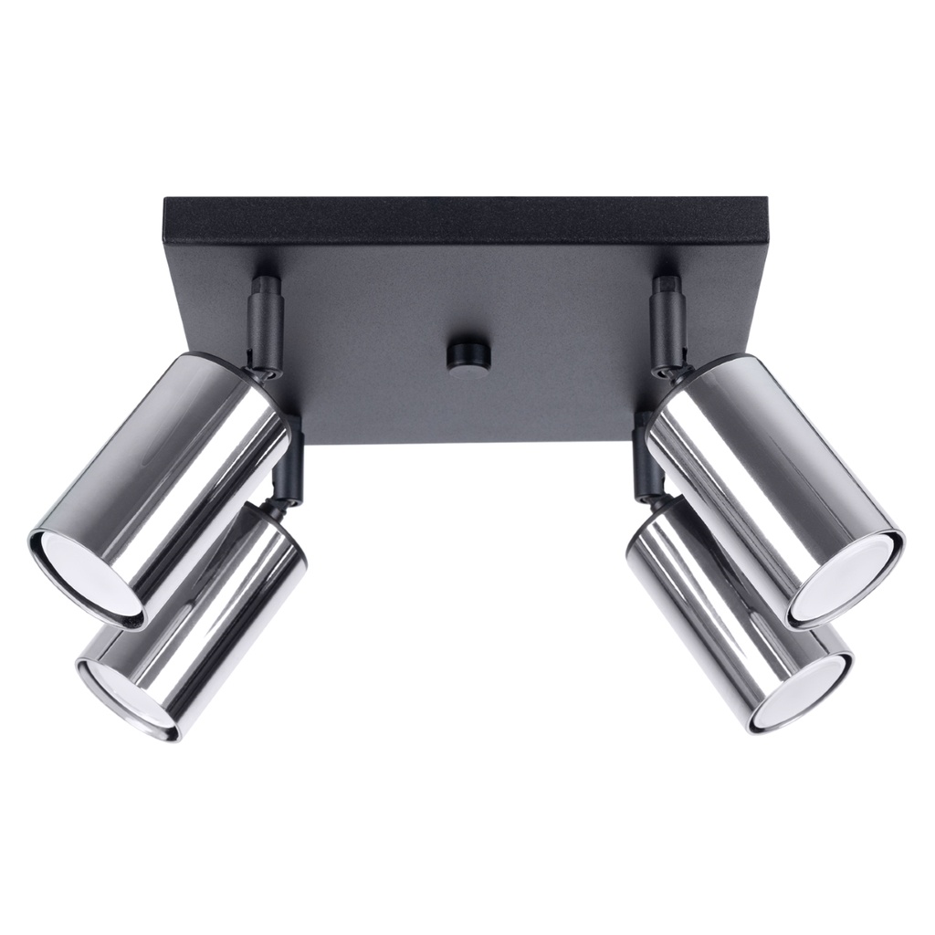 Lampada da soffitto WINX 4 nera/cromo