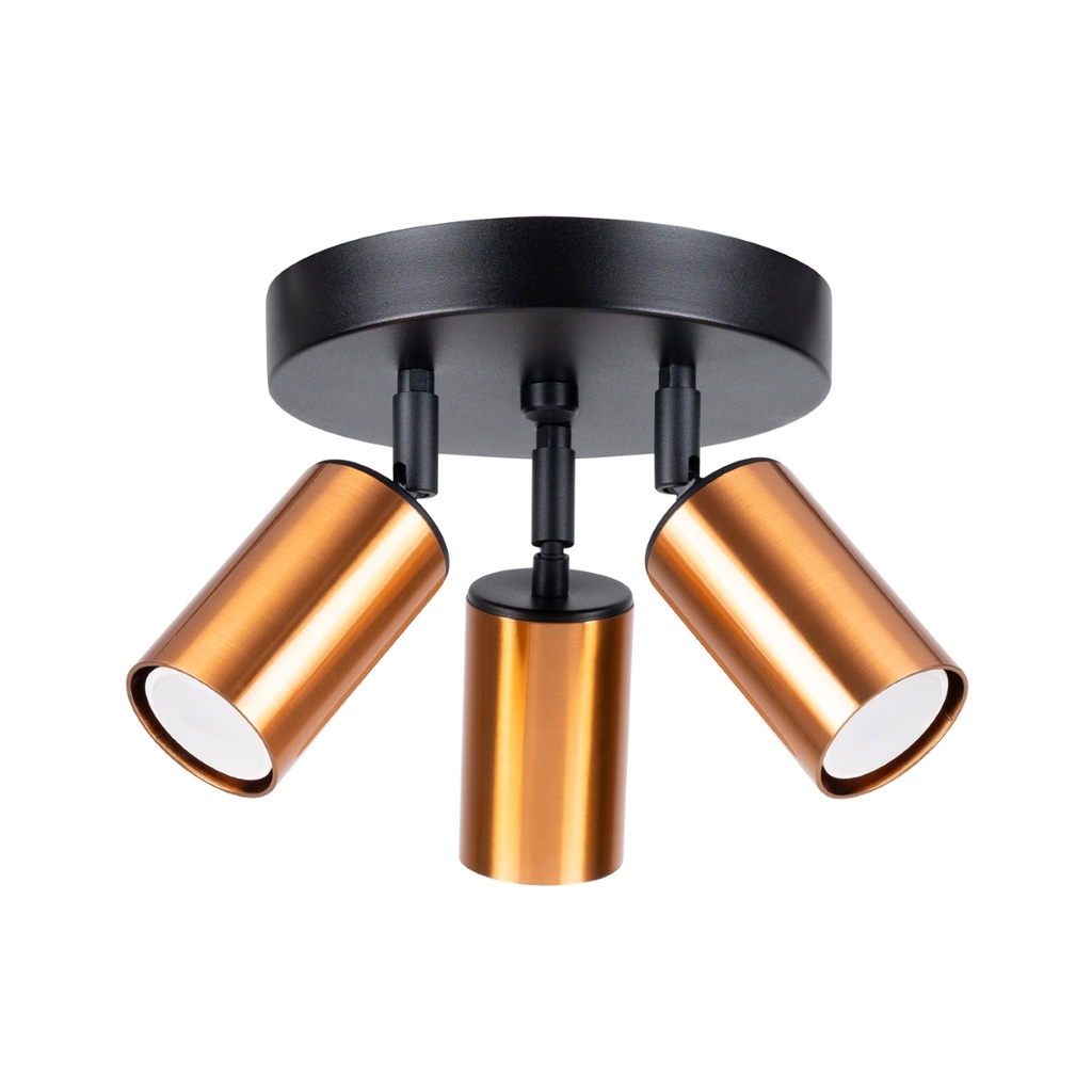 Lampada da soffitto WINX 3P nero/cooper