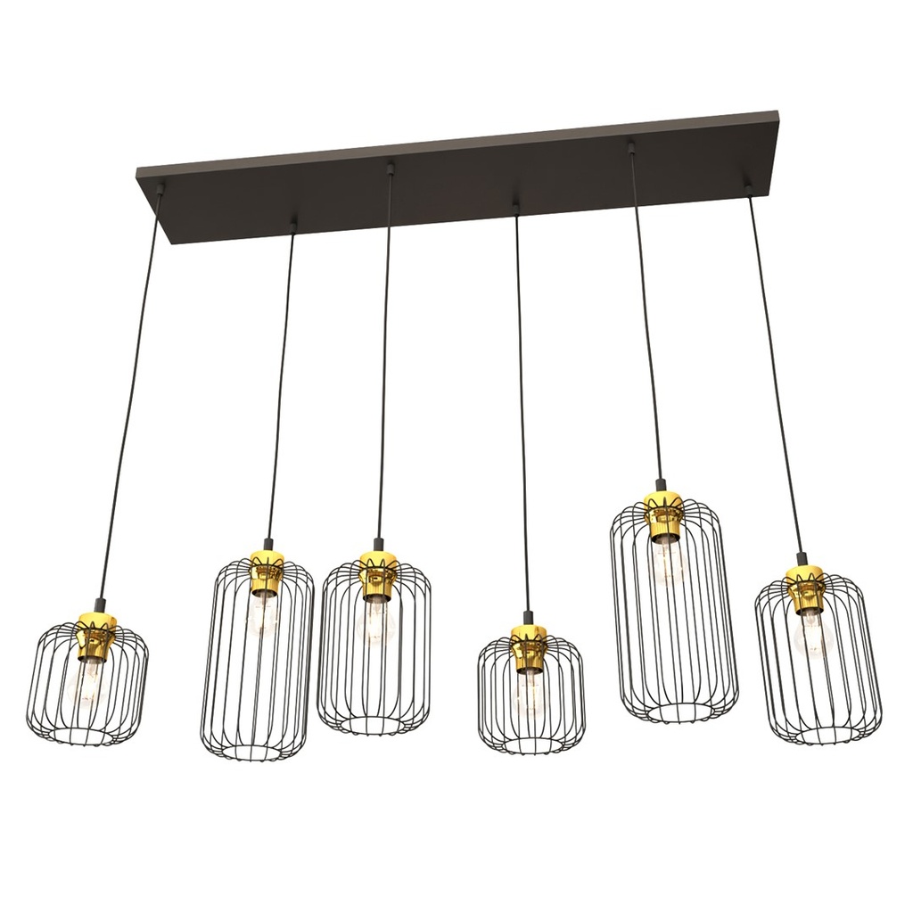 Lampada a sospensione Vander 6 Bl Gold