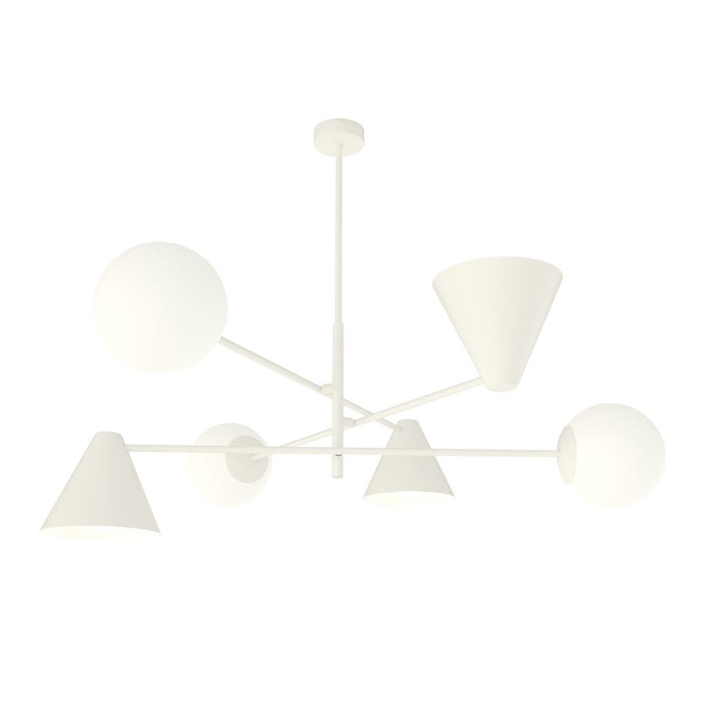 [1348/6] Lampadario Hermes 6 White