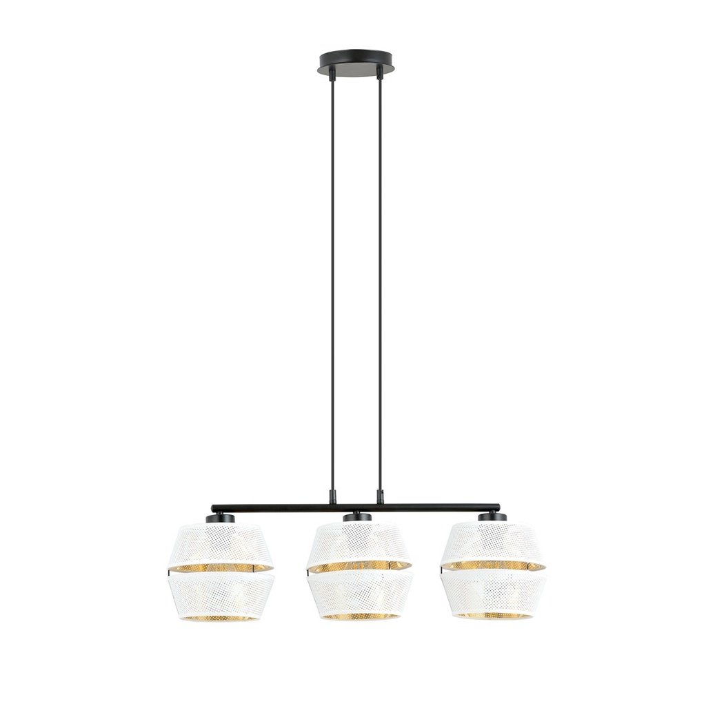Malia 3 White/Gold pendant lamp