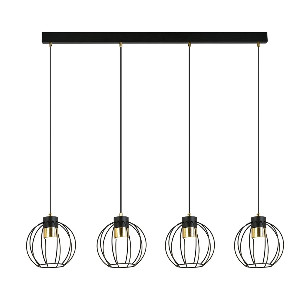 [1200/4] Ajax 4 Black/Gold pendant lamp