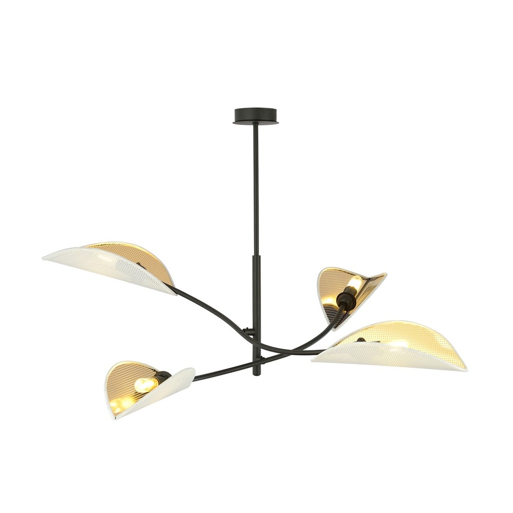 Lotus 4 White/Gold ceiling lamp