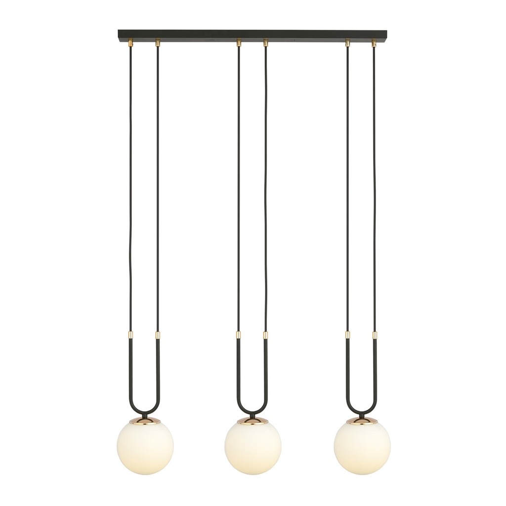 Glam 3 Schwarz/Opal Pendelleuchte